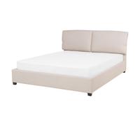 Beliani Waterbed Fabric Belfort 140 X 200 Cm (Eu Double) Light Beige