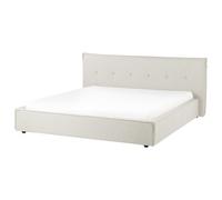 Beliani Waterbed Faux Linen Lestre 180 X 200 Cm (Eu Super King) Off-White