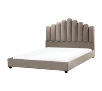 Waterbed Velvet VINCENNES 160 x 200 cm (EU King Size) Taupe