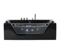 Corner Hot Tub with LED SAMANA 1740 x 790 mm Black