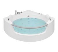 Corner Hot Tub with LED MANGLE 1870 x 1360 mm White
