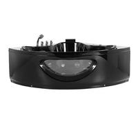 Beliani Whirlpool Corner Bath With Led 2050 X 1460 mm Black Tocoa