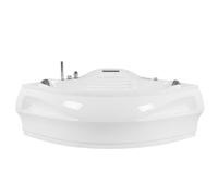 Beliani Whirlpool Corner Bath With Led And Bluetooth Speaker 2100 X 1450 mm White Monaco