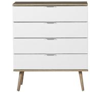 Beliani White Chest Of Drawers 4-Drawer Scandinavian Storage Cabinet 93 X 79 Cm -