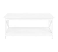 Beliani White Coffee Table 100 X 55 Cm, 2-Tier Modern Rectangular Design