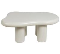 Beliani White Oval Coffee Table 100 X 70 X 40 Cm Mdf Top Pvc Legs