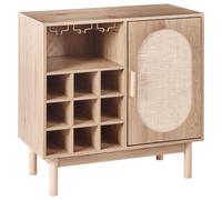 Beliani Wine Cabinet Costello Light Brown