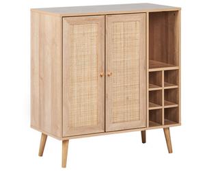 Beliani Wine Cabinet Paget Light Brown