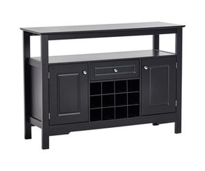 Beliani Wine Cabinet Timboon Black