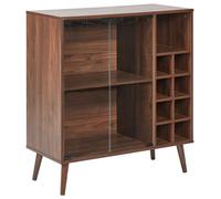 Beliani Wine Cabinet Tullamore 91 Cm Dark Wood