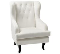 Beliani Wingback Chair Alta Velvet Off-White