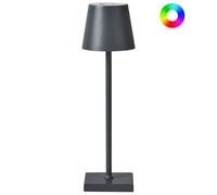 Beliani Wireless LED Table Lamp Valira Metal Dark Grey, Grey