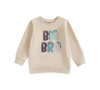 BeliBacca Baby Boy Little Bro Bubble Romper Sweatshirt Big Bro Shirt Middle Bro Long Sleeve Pullover Crew Neck Top Newborn Infant Boy Fall Winter Clothes (Multicolor, 5-6 Years)