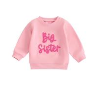 BeliBacca Big Sister Jumper Sweatshirt Long Sleeve T Shirt Top Toddler Kid Girl Spring Fall Outfit Clothes (Pink, 2-3 Years)