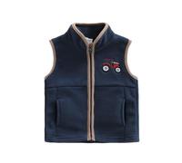 BeliBacca Toddler Baby Boy Autumn Fleece Vest Tractor Embroidered Stand Collar Zip Up Sleeveless Jacket Kids Winter Warm Outwear Coat (Red, 3-4 Years)
