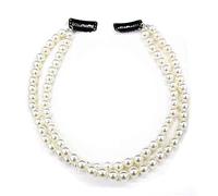 BELICIA 1Pcs Premium Double Layer Artificial Pearl Hair Bun Decorate Chains Updo Chignon Hairpiece Headwear Hair Clips Wedding Hair Jewelry Accessories for Women and Girls Fashion Accessoires, White