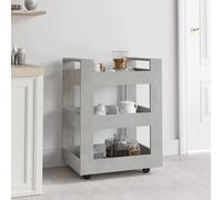 belicia wooden kitchen trolley with 3 shelves in concrete effect