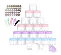 BELICOO 24 Pcs Sample Pots, 20ml Travel Cosmetic Jars with Lids for Women Eye Shadow Nails Powder, Lotion and Creams Storage (Multicolor)