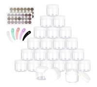 BELICOO 24 Pcs Sample Pots, 20ml Travel Cosmetic Jars with Lids for Women Eye Shadow Nails Powder, Lotion and Creams Storage (White)