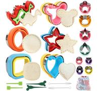 BELICOO Sandwich Cutter Set, 21 Pcs Food & Fruit Cutter Set, Dinosaur, Bear, Pentagram Shape DIY Cookie Cutters Gift for Kids Lunch Box and Party Supplies