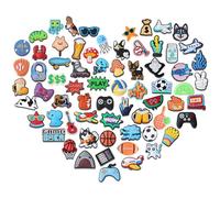 BELICOO Shoe Charms - 68 PCS Croc Charms for Kids, Cartoon PVC Croc Accessories DIY Shoes Decorations for Girls, Boys, Adults - Birthday Party Gifts (Game)