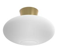 Belid - Bullo XL Flush Ceiling Light, Brass / Opal - Brass
