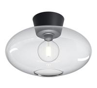 Belid - Bullo XL Flush Ceiling Light, Matte Black / Clear - Clear