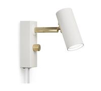 Belid Cato wall lamp Matte white-polished brass