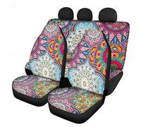 Belidome Boho Mandala Style Car Seat Covers Set Stretch Soft Auto Accessories Decor Protector Universal Fit