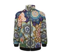Belidome Bright Blossom Flower Men's Full Zipper Pullover Jacket Jumper