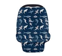 Belidome Cartoon Shark Stroller Cover Stretch Soft Durable for Shopping Cart Gifts for Baby Boys