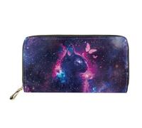 Belidome Cat Purses for Women Galaxy Butterfly Wallets Thin and Light Card Holder Coin Pouch