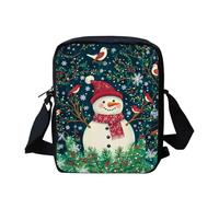 Belidome Christmas Crossbody Bag Cute Snowman Robin Bird Handbag Pouch for Girls Women