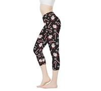 Belidome Christmas Sticks Santa Claus Snowflakes Woman Gym Leggings 3/4 Length Yoga Leggings