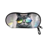Belidome Cool Cat Glasses Case Durable Soft Protable Bag for Women Men for Sunglasses Eyeglasses
