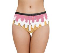 Belidome Cream Waffle Women's Soft Underwear Sexy Briefs Knickers Plus Size XS-5XL