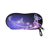 Belidome Cute Purple Butterfly Pattern Glasses Case Soft for Women Girls Durable Lightweight Protectcor