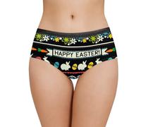 Belidome Easter Bunny Eggs Print Brief Panties Underwear Briefs Knickers for Women