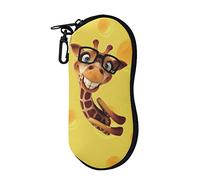 Belidome Funny Giraffe Glasses Case Bag with Portable Hook Durable Zipper Small