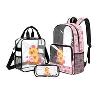 Belidome Girls Clear School Bag and Lunch Box Set: 3 Piece Capybara Backpack Set - No More Messy Cute Backpack, Water Resistant