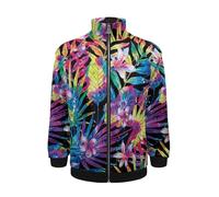 Belidome Men's Colorful Leaf Full Zipper Pullover Jackets for Indoors