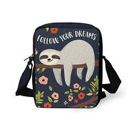 Belidome Sloth Lay Tree Mini Messneger Bag Shoulder for Kids Women Girls, Follow Your Dreams
