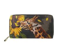 Belidome Sunflower Giraffe Wallet Purse for Women Ladies PU Leather Card Coin Holder Pouch