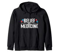 Belief is Medicine Funny Placebo Zip Hoodie