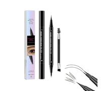 Beliefsun Eyebrow Pencil, 2-in-1 Dual-Ended Eyebrow Pen with Brush,With a Micro-Fork Tip, Waterproof & Long-Lasting for Natural Strokes, Achieve Perfect Brows Instantly (#1)