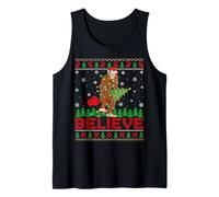 Believe Bigfoot Ugly Christmas Sweaters Funny Sasquatch Xmas Tank Top