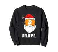 Believe Bitcoin With Santa Hat Christmas Cryptocurrency Sweatshirt
