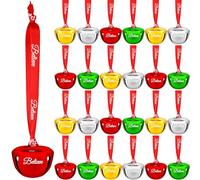 Believe Bonus 24 Pcs Sleigh Bells with Ribbon - 1.5 Inch Jingle Bells for Christmas Decor (Multicolor)