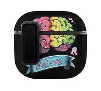 Believe - Brain Cancer Bluetooth Headphone Case Earphone Protective Cover with Magnets Lock Compatible with Airpods 4