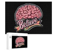 Believe Brain Cancer Jigsaw Puzzles for Adults Wooden Puzzle Picture for Home Wall Decor 300 PCS